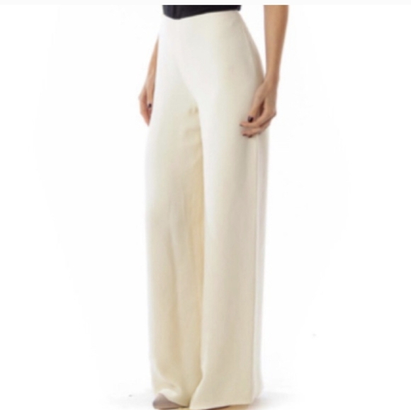 New 💯% Silk Lauren Ralph Lauren 10 Cape Grace Colonial Cream WideLeg Dress Pant - Picture 3 of 15